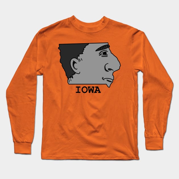 A funny map of Iowa 2 Long Sleeve T-Shirt by percivalrussell